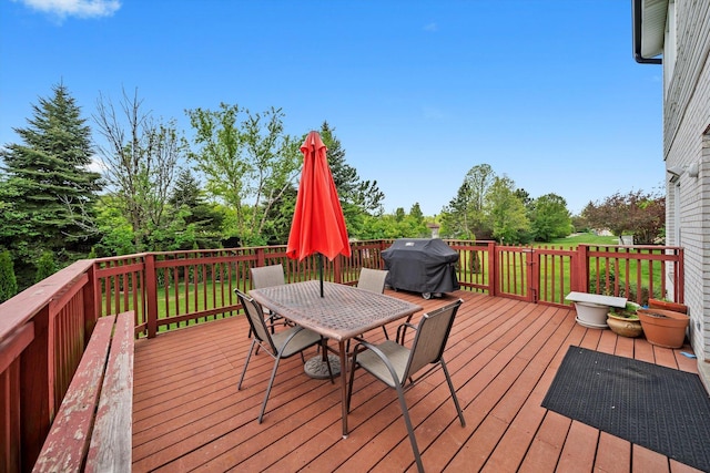 11731 Blackburn Dr, Orland Park, IL 60467 - wooden terrace featuring grilling area and outdoor dining space