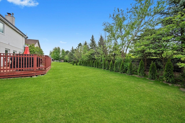 11731 Blackburn Dr, Orland Park, IL 60467 - view of green lawn featuring a wooden deck