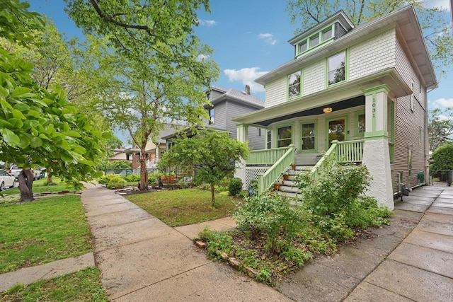 1031 S Humphrey Ave, Oak Park, IL 60304 - american foursquare style home with covered porch and stairway