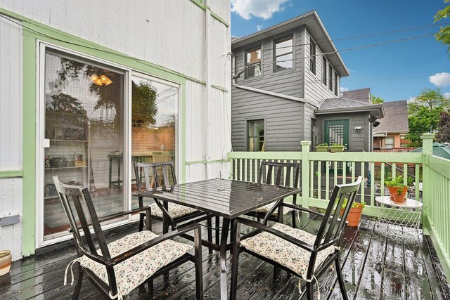 1031 S Humphrey Ave, Oak Park, IL 60304 - wooden terrace featuring outdoor dining area