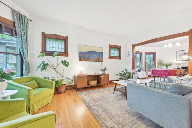 1031 S Humphrey Ave, Oak Park, IL 60304 - living room with crown molding, hardwood / wood-style flooring, and baseboards