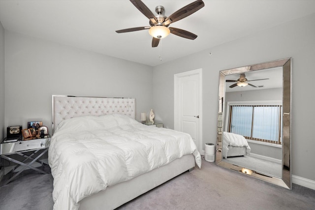 11001 Deblin Ln Unit 307, Oak Lawn, IL 60453 - bedroom with carpet, ceiling fan, and baseboards