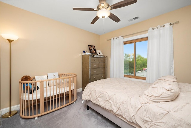 11001 Deblin Ln Unit 307, Oak Lawn, IL 60453 - carpeted bedroom featuring baseboards and ceiling fan