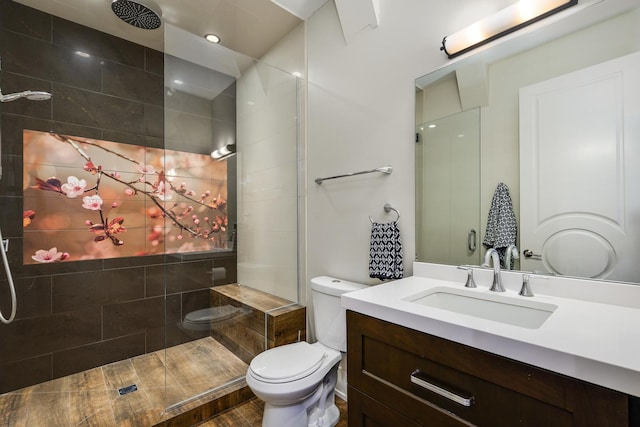 2054 N Mohawk St, Chicago, IL 60614 - bathroom featuring toilet, a walk in shower, and vanity
