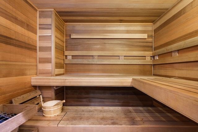 2054 N Mohawk St, Chicago, IL 60614 - sauna / steam room featuring wooden ceiling and wooden walls