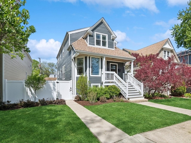 4328 N Ridgeway Ave, Chicago, IL 60618 - bungalow-style home featuring roof with shingles, a gate, and covered porch
