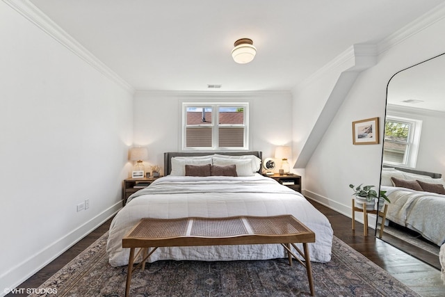 4328 N Ridgeway Ave, Chicago, IL 60618 - bedroom with multiple windows, baseboards, wood finished floors, and crown molding