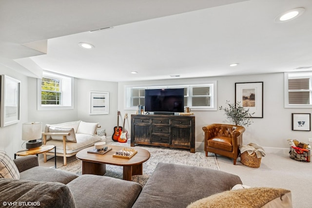 4328 N Ridgeway Ave, Chicago, IL 60618 - carpeted living area featuring recessed lighting and baseboards