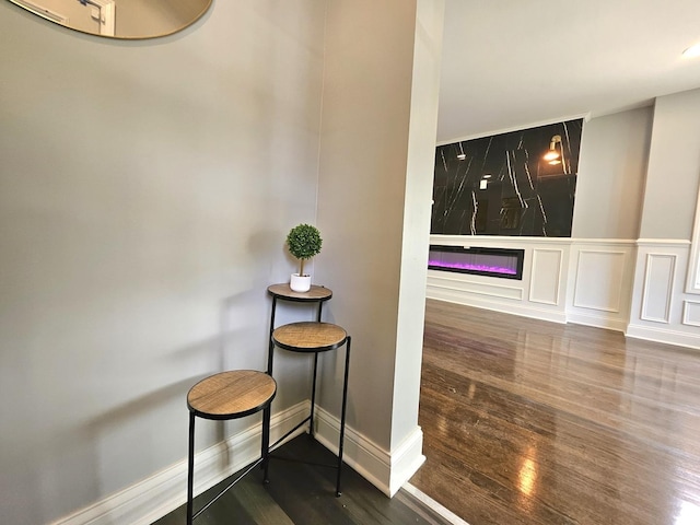 8109 S Marquette Ave, Chicago, IL 60617 - living area featuring wood finished floors and a glass covered fireplace