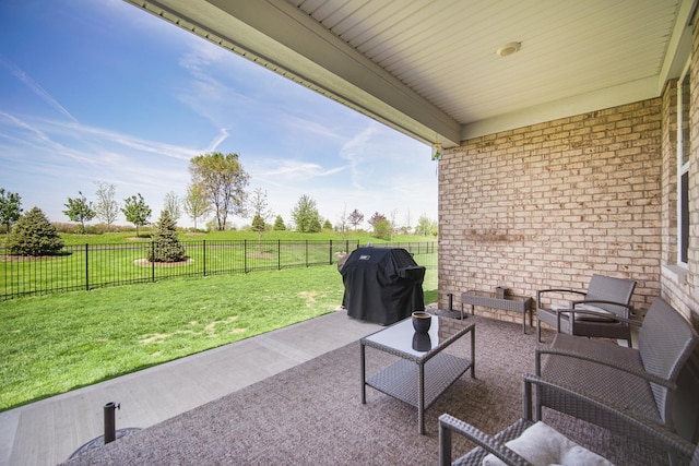 view of patio / terrace with a grill