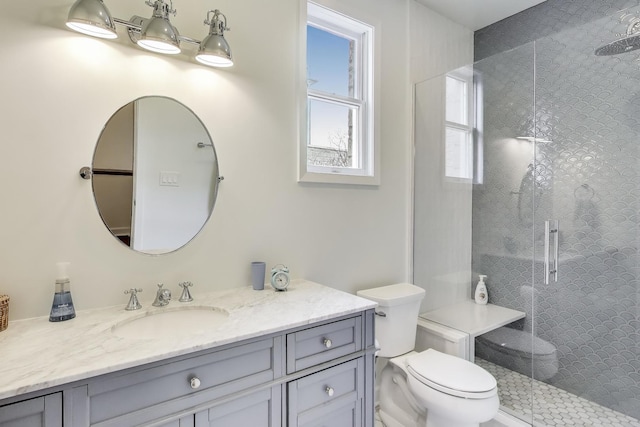19 W 15th St, Chicago, IL 60605 - full bath featuring toilet, a shower stall, and vanity