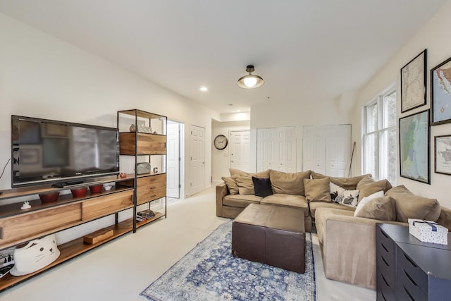 19 W 15th St, Chicago, IL 60605 - living room featuring concrete floors
