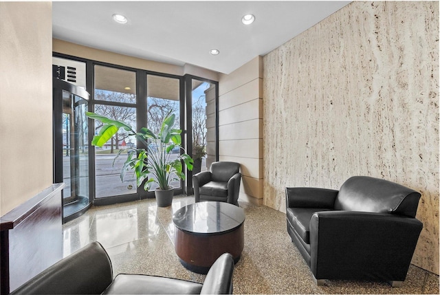common area with recessed lighting