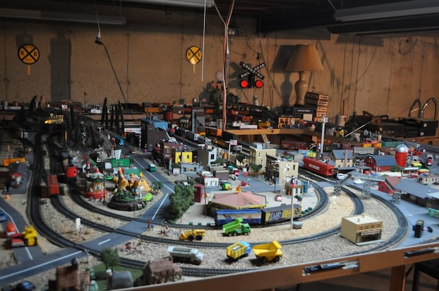 garage featuring a workshop area