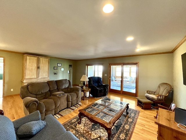 80 N 14th Rd, Lostant, IL 61334 - living room with crown molding and light wood finished floors
