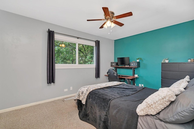 424 Falcon Ridge Way, Bolingbrook, IL 60440 - bedroom featuring carpet flooring, baseboards, and ceiling fan