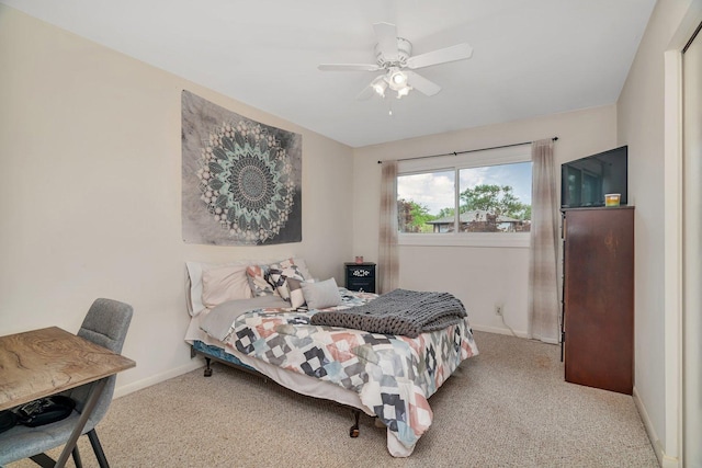 424 Falcon Ridge Way, Bolingbrook, IL 60440 - bedroom with baseboards, carpet flooring, and a ceiling fan