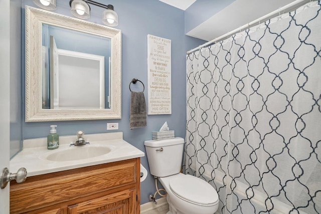 424 Falcon Ridge Way, Bolingbrook, IL 60440 - bathroom featuring vanity, toilet, and curtained shower