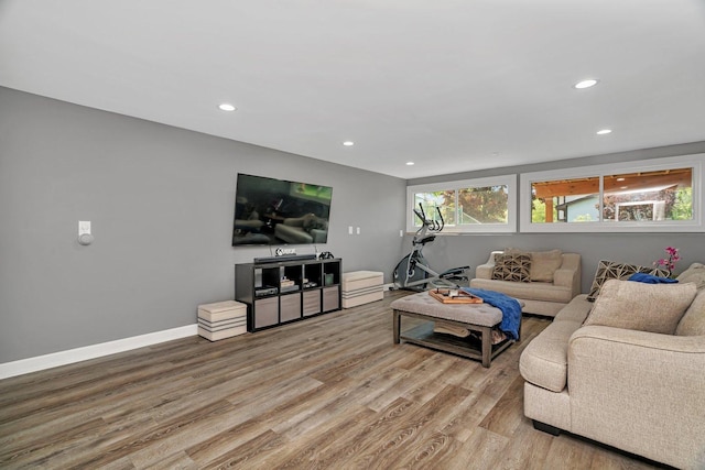 424 Falcon Ridge Way, Bolingbrook, IL 60440 - living area with wood finished floors, recessed lighting, and baseboards