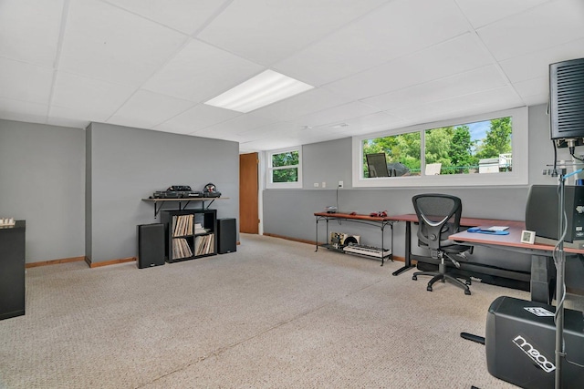 424 Falcon Ridge Way, Bolingbrook, IL 60440 - carpeted office featuring baseboards and a drop ceiling