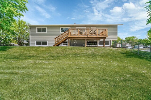 424 Falcon Ridge Way, Bolingbrook, IL 60440 - back of property with a deck and stairs