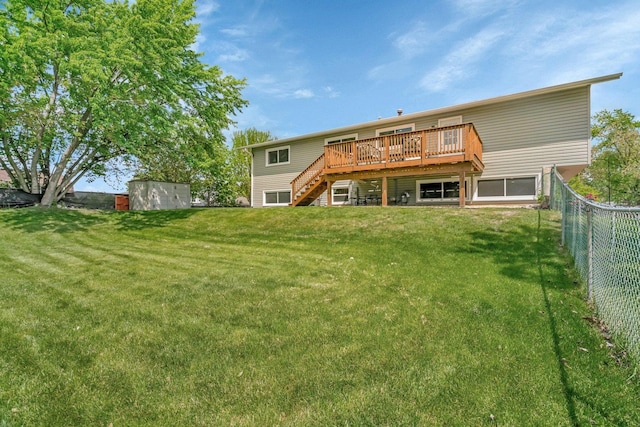 424 Falcon Ridge Way, Bolingbrook, IL 60440 - rear view of property featuring stairs, a wooden deck, a shed, and an outdoor structure