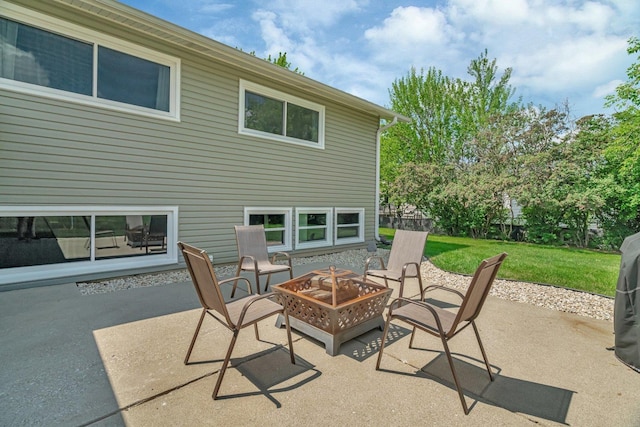 424 Falcon Ridge Way, Bolingbrook, IL 60440 - view of patio featuring an outdoor fire pit