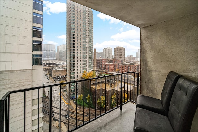 balcony with a city view