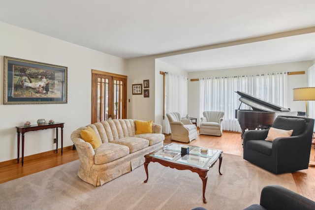 living area featuring wood finished floors