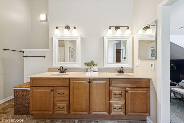 2116 Nachtman Ct, Wheaton, IL 60187 - full bathroom featuring double vanity and baseboards