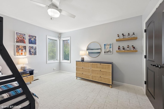 2116 Nachtman Ct, Wheaton, IL 60187 - bedroom featuring light colored carpet, baseboards, and ceiling fan