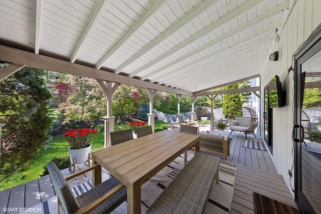 2116 Nachtman Ct, Wheaton, IL 60187 - wooden terrace featuring an outdoor hangout area and outdoor dining space