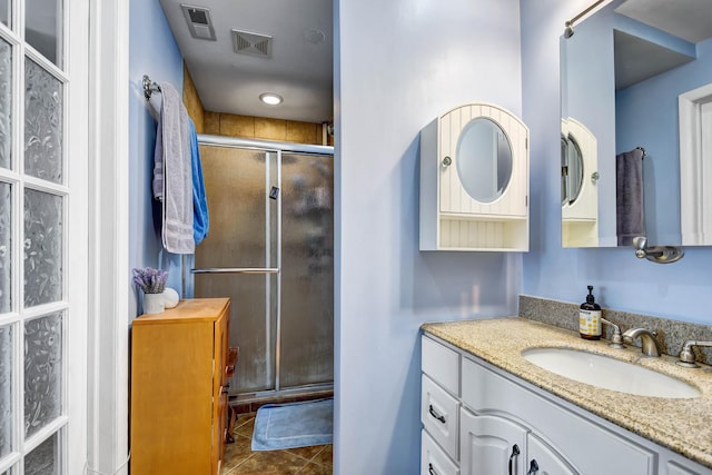 13228 S Westview Dr Unit 2A, Palos Heights, IL 60463 - full bathroom with a shower stall, tile patterned floors, and vanity