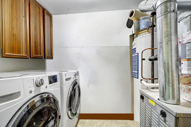 13228 S Westview Dr Unit 2A, Palos Heights, IL 60463 - washroom featuring independent washer and dryer, cabinet space, and heating unit