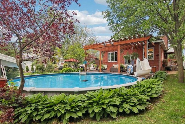 89 Huron St, Maywood, IL 60153 - outdoor pool with a pergola and a water slide