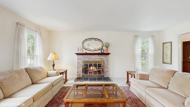 315 Carmelhead Ln, Schaumburg, IL 60193 - living area featuring a brick fireplace