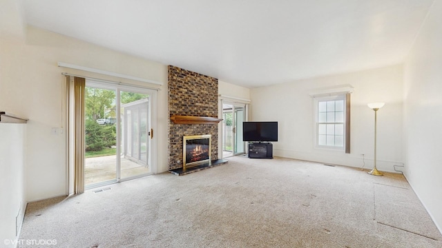 315 Carmelhead Ln, Schaumburg, IL 60193 - unfurnished living room with a fireplace and carpet floors