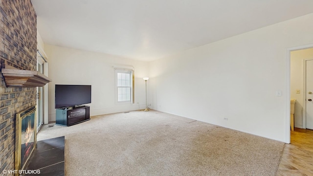 315 Carmelhead Ln, Schaumburg, IL 60193 - unfurnished living room featuring a fireplace and carpet