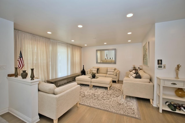 5025 Jerome Ave, Skokie, IL 60077 - living room featuring recessed lighting, wood finished floors, and baseboards