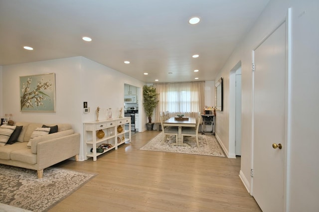 5025 Jerome Ave, Skokie, IL 60077 - dining area featuring recessed lighting, light wood-style floors, and baseboards