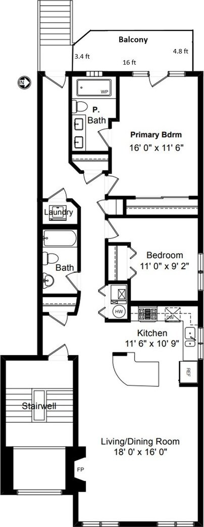 3616 N Janssen Ave Unit 2N, Chicago, IL 60613 - floor plan / room layout