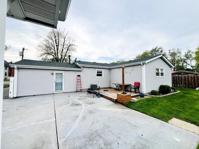 8605 Leclaire Ave, Burbank, IL 60459 - back of house featuring a wooden deck, a patio, and roof with shingles