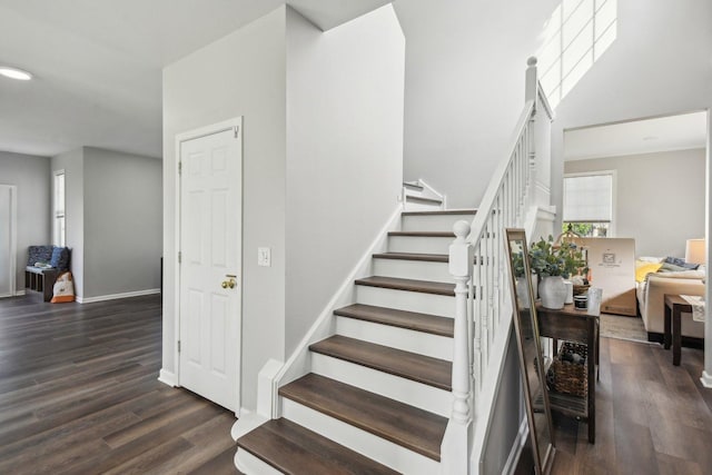 1159 Clover Hill Ln, Elgin, IL 60120 - stairs with wood finished floors and baseboards