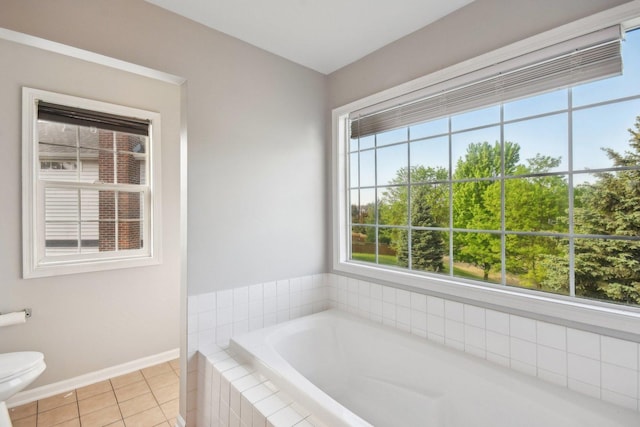 1159 Clover Hill Ln, Elgin, IL 60120 - full bath with a bath, tile patterned floors, toilet, and baseboards