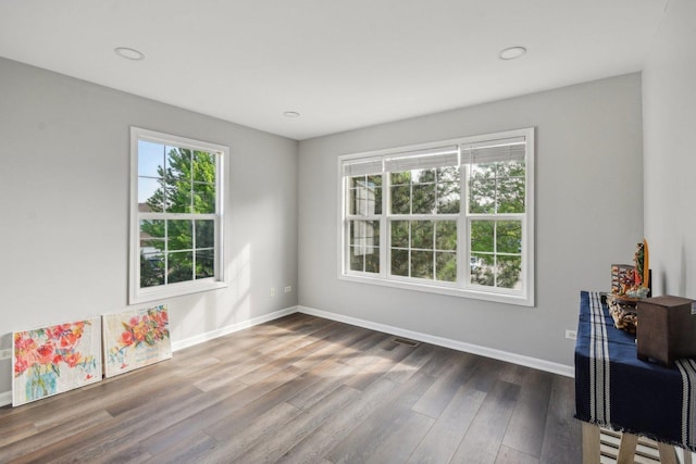 1159 Clover Hill Ln, Elgin, IL 60120 - empty room featuring wood finished floors, baseboards, and recessed lighting