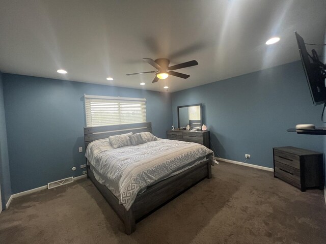 18840 May Ave, Homewood, IL 60430 - bedroom featuring carpet flooring, recessed lighting, and ceiling fan