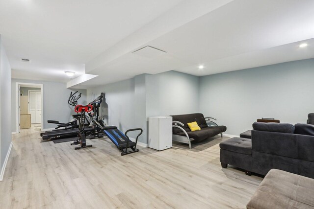 110 W Maude Ave, Arlington Heights, IL 60004 - exercise room with wood finished floors, baseboards, and recessed lighting