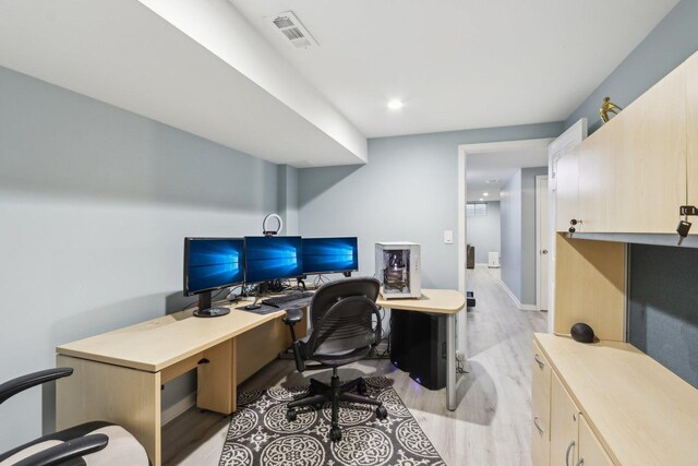 110 W Maude Ave, Arlington Heights, IL 60004 - home office with light wood-type flooring, baseboards, and recessed lighting