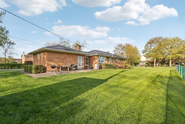 110 W Maude Ave, Arlington Heights, IL 60004 - rear view of property with brick siding, a patio area, a chimney, and central air condition unit