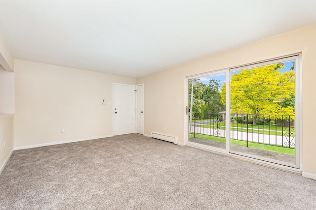 15302 Kenton Ave Unit 3, Oak Forest, IL 60452 - empty room with a baseboard heating unit, carpet flooring, and baseboards